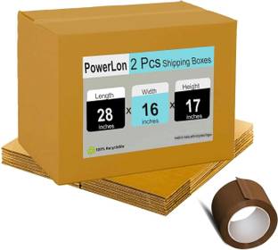 POWERLON Corrugated Cardboard Box For Packing, Shifting and other Purpose, Box Size : 28x16x17 Inch Packaging Box