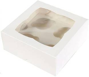BELCORR Cake Box Paper 4 Cupcakes Box and Gifting Packaging Box