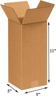 MALANI STORES Corrugated Craft Paper Size :-3Ply Corrugated packing box 5X5X11INCH Packaging Box