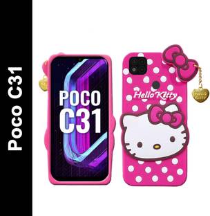 WEBKREATURE Back Cover for POCO C31, Cute Hello Kitty Case