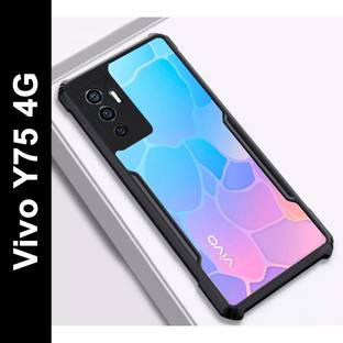 VAPRIF Back Cover for Vivo Y75 4G, Transparent Hybrid Hard PC Back TPU Bumper