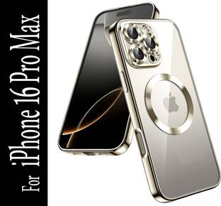 casohitech Back Cover for Apple iPhone 16 Pro Max, iPhone 16 Pro Max, Electroplating, Logo Cut View, Camera Lens, Flexible