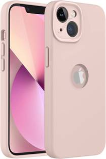 MobiLooks Back Cover for Apple iPhone 13, Original Silicone Logo Cut Shockproof Full Body Protection Case