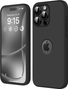VONZEE Back Cover for iPhone 15 Pro Max Triple Layer Microfiber Cloth Lining Premium Feel Silicone Logo Cut Case