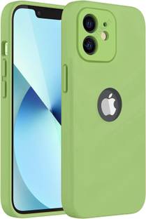 कवर्सकार्ट Back Cover iPhone 12, Original Liquid Silicone inner Velvet Cloth Logo View Case के लिए