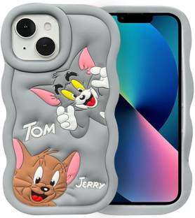 Mintzz Back Cover for Iphone 13 Cute Tom and Jerry Cartoon Cover, Soft Silicon Full Protective Case