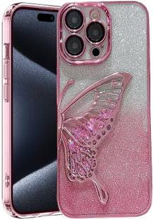 casohitech Back Cover for Apple iPhone 15 Pro Max, iPhone 15 Pro Max, Glitter Butterfly, Flexible