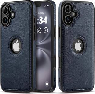 Coverskart Back Cover for Apple iPhone 16, Luxury Leather Shock proof Logo View Case