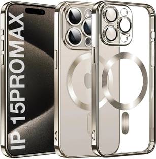 VONZEE Back Cover for iPhone 15 Pro Max (6.7 inches), Magsafe Compatible Built-in Camera Lens Plating Case
