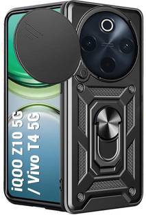 SESS XUSIVE Back Cover for Vivo T4 5G D10 Tough Armor Bumper Back Cover Case - Black