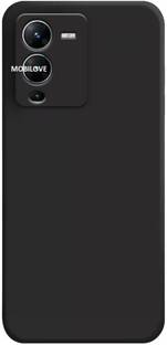 MOBILOVE Back Cover for Vivo V25 Pro 5G | Shockproof Slim Matte Liquid Soft Silicone TPU Back Case Cover