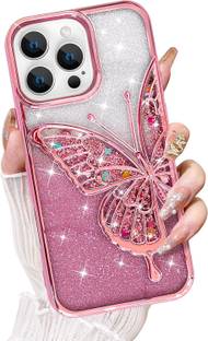 Mintzz Back Cover for APPLE IPHONE 15 PRO MAX, Luxury Butterfly Glitter Girls Cover