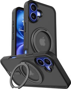 Vaku Luxos Back Cover for Apple iPhone 16 Plus, Castros Kickmag With Magnetic Ring Metal Kickstand Mag-Safe Compatible