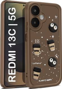 Vshop Back Cover for Redmi 13C 5G, Poco M6 5G Cute Fun Cartoon 3D Ball Coffee Case