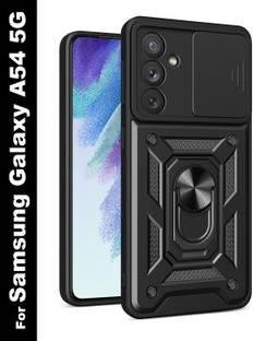 ShieldTech Back Cover for Samsung Galaxy A54 5G, Sliding Camera Shield & 360° Protection Ring Stand Mobile Phone Case