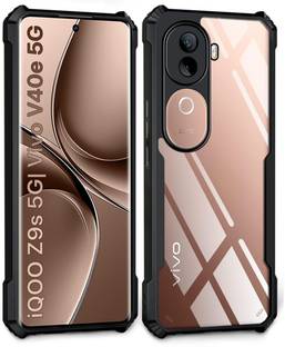 MOBIDEER Back Cover for Vivo V40e 5G, iQOO Z9s 5G, Transparent Hybrid Hard PC Back TPU Bumper