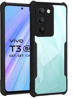 SESS XUSIVE Flip Cover for Vivo T3 5G Shockproof Crystal Clear Protective Transparent Cover - Black