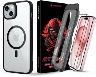 कपावेर iPhone 15, 2 Clear TG + 1 Mag-X Black के लिए