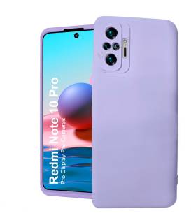 MobiLooks Back Cover for Redmi Note 10 Pro, Liquid Silicone Case inner Microfiber Cloth