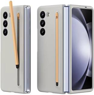 FIEUSCHE Back Cover for Samsung Galaxy Z Fold 6 Ultra Slim Case with Built in Compact S Pen Holder Case