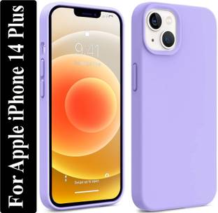 Coverskart Liquid Silicone Back Cover for Apple iPhone 14 Plus, Logo Embossed Shock Proof Microfiber Case