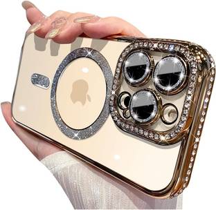 Mobikit Back Cover for Apple iPhone 16 Pro Max, Glitter, Rhinestone, Transparent