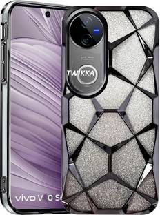 AMEYAA Back Cover for Vivo V50e 5G Luxury Electroplated Geometric 3D Cube Diamond Bling Shiny Soft Cover