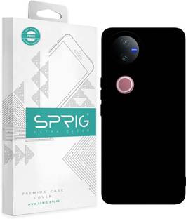 Sprig Back Cover for Sprig TPU Matte Back Cover for vivo V50 5G, vivo V50 5G (Black, Flexible Case, Pack of: 1)