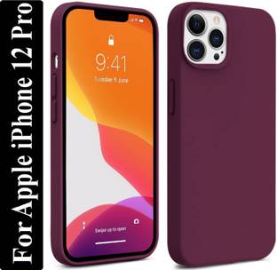 Coverskart Liquid Silicone Back Cover for Apple iPhone 12 Pro, Logo Embossed Shock Proof Microfiber Case