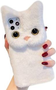 CASE CREATION Bumper Case for Apple iPhone X, Apple iPhone X 3D Cute Bunny Fluffy Plush Fur Cover