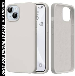 VONZEE Back Cover for Apple iPhone 15 Plus Liquid Silicone Microfiber Cloth Lining 3 layer Case