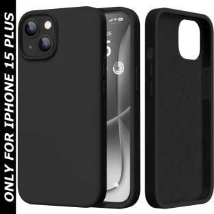 VONZEE Back Cover for Apple iPhone 15 Plus Liquid Silicone Microfiber Cloth Lining 3 layer Case