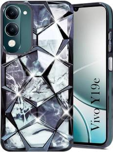 LAMANIA Back Cover for Vivo Y19e 4G, Diamond Print Case