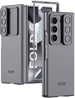FIEUSCHE Back Cover for Samsung Galaxy Z Fold 6 Ultra Thin Case with Camera Shutter & Front Glass