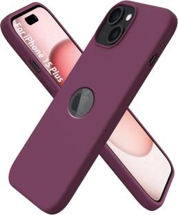 VONZEE Back Cover for Apple iPhone 15 Plus Logo Cut Liquid Silicone Microfiber Cloth Lining 3 layer Case