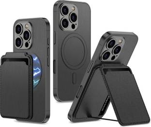 my pc wala Back Cover for Magsafe Detachable 2 in 1 for iPhone 16 Pro Max Wallet Case & Card Holder Block Kickstand