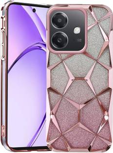 AMEYAA Back Cover for Oppo A3, Oppo A3X Luxury Electroplated Geometric 3D Cube Diamond Bling Shiny Soft Cover