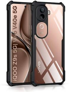 SESS XUSIVE Back Cover for Vivo V40E 5G Shockproof Crystal Clear Transparent Case - Black