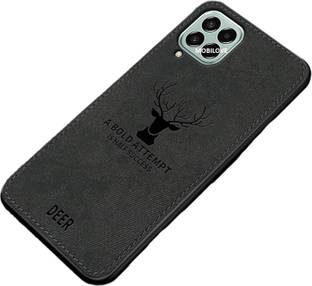MOBILOVE Back Cover for Samsung Galaxy A12 | M12 | F12 | Deer Cloth Texture Leather Finish Soft Fabric Case