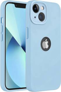 MobiLooks Back Cover for Apple iPhone 13, Original Silicone Logo Cut Shockproof Full Body Protection Case