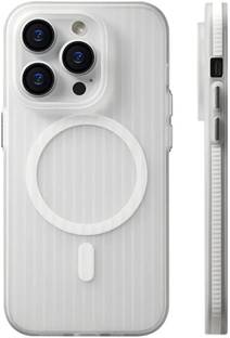 FIEUSCHE Back Cover for Iphone 14 Pro Max Corrugated Pattern Non-slip Hard Magnetic Wireless Charge Case