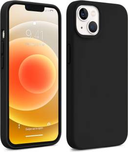 Coverskart Liquid Silicone Back Cover for Apple iPhone 15 Plus, Logo Embossed Shock Proof Microfiber Case
