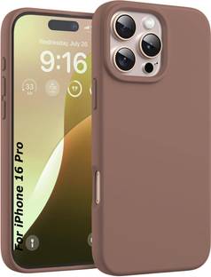 VONZEE Back Cover for Apple iPhone 16 Pro 3 Layer Liquid Silicone Microfiber Cloth lining Case