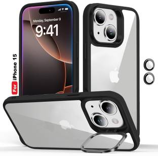 Coverskart Back Cover for Apple iPhone 15, Utlra Hybird lens protectors and built-in stand