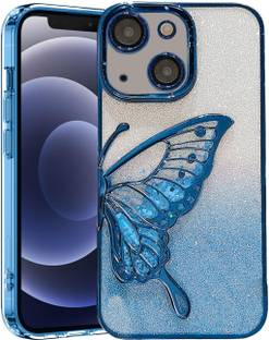 AMEYAA Back Cover for Apple iPhone 14 Plus Butterfly Plating Cute Pattern Glitter Bling Luxury for Girls
