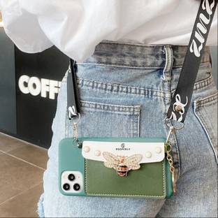 PEEPERLY Butterfly lock Wallet With Lanyard Back Cover for Apple iPhone 13 Pro