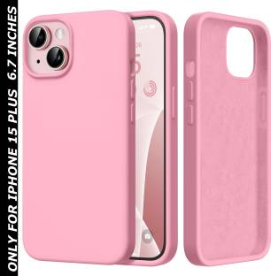 VONZEE Back Cover for Apple iPhone 15 Plus Liquid Silicone Microfiber Cloth Lining 3 layer Case