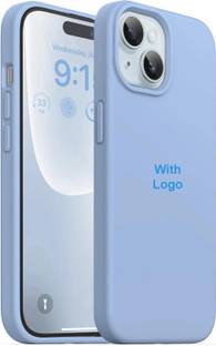Systek Back Cover for Apple iPhone 15, Apple iPhone 15, Slim Soft Liquid Gel Silicone With Logo, Cloth, Winter
