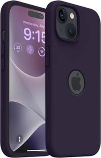 VONZEE Back Cover for Logo Cut Cover Compatible for iPhone 15 Plus Liquid Silicone 4 Layer Protective Covers