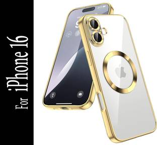 FIXTOTEL Back Cover for Apple iPhone 16, iPhone 16, Electroplating, Logo Cut View, With Camera Lens, Flexible